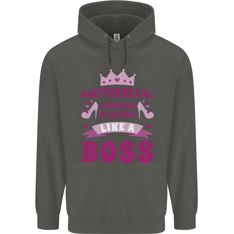 Sagittarius Girl Birthday 21st 30th 40th 50th Childrens Kids Hoodie Storm Grey