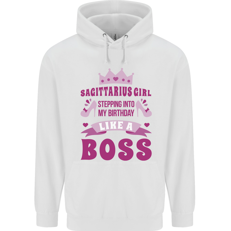 Sagittarius Girl Birthday 21st 30th 40th 50th Childrens Kids Hoodie White