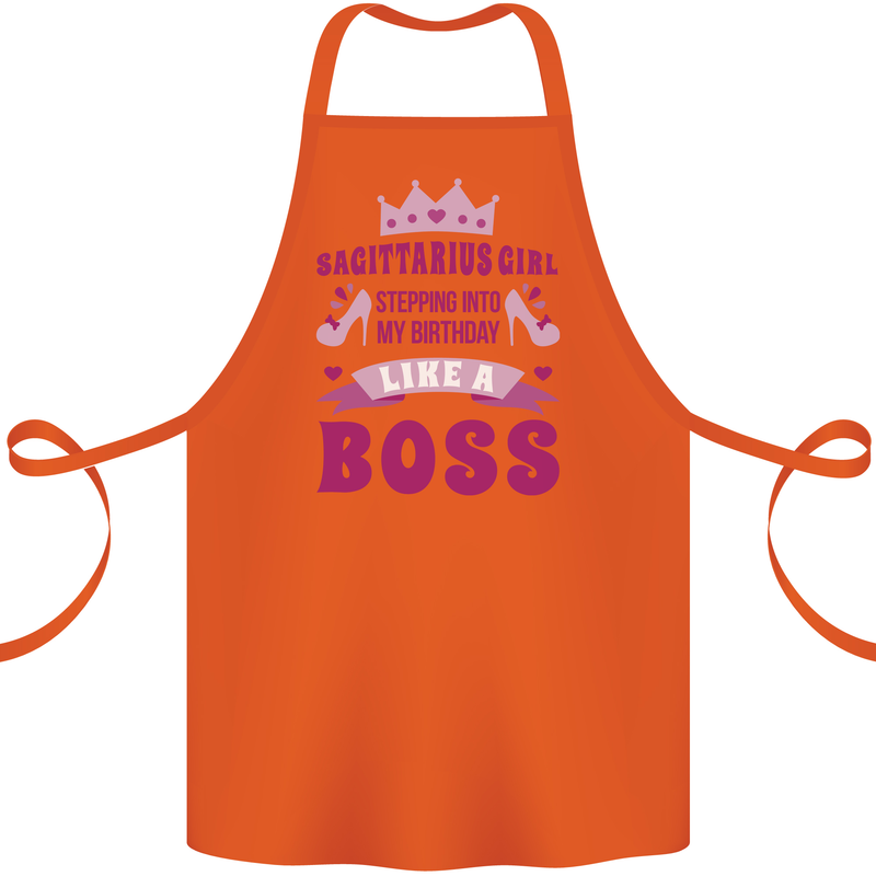Sagittarius Girl Birthday 21st 30th 40th 50th Cotton Apron 100% Organic Orange