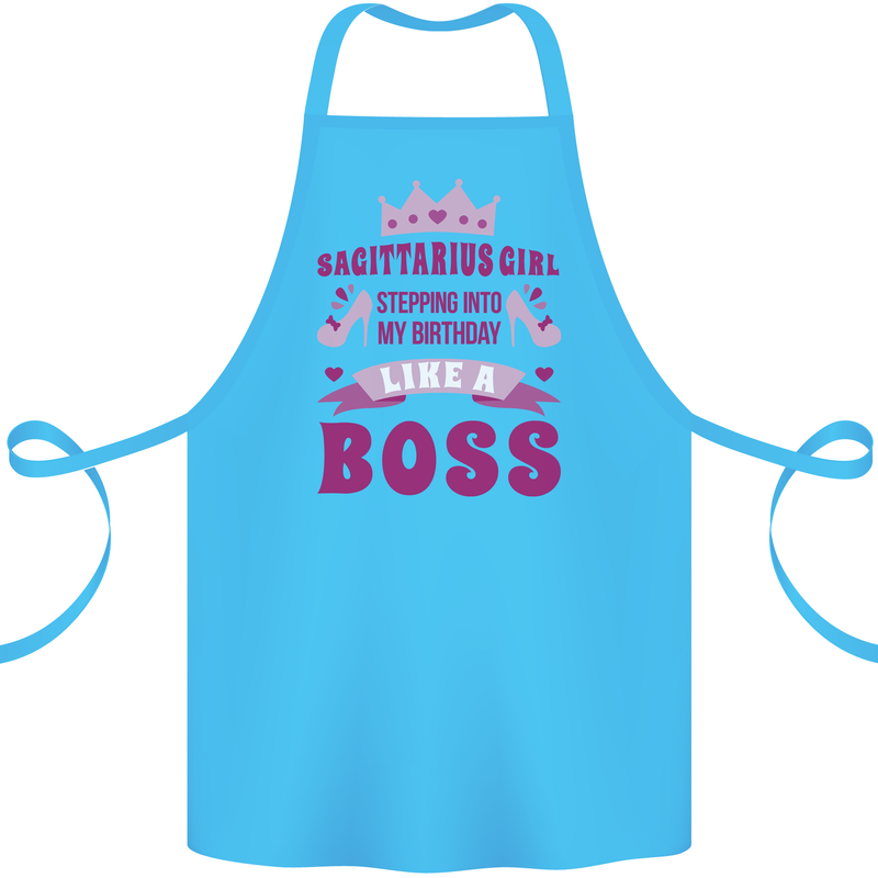 Sagittarius Girl Birthday 21st 30th 40th 50th Cotton Apron 100% Organic Turquoise
