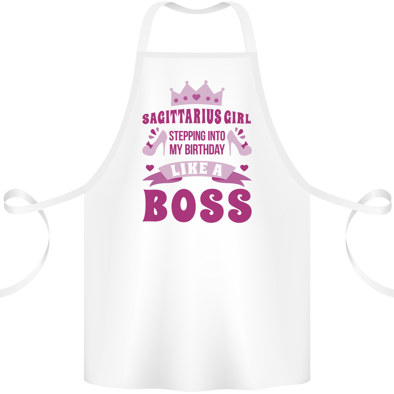 Sagittarius Girl Birthday 21st 30th 40th 50th Cotton Apron 100% Organic White