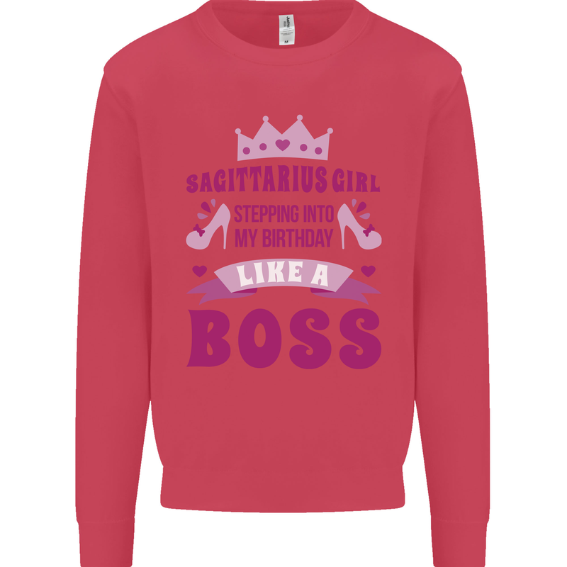 Sagittarius Girl Birthday 21st 30th 40th 50th Kids Sweatshirt Jumper Heliconia