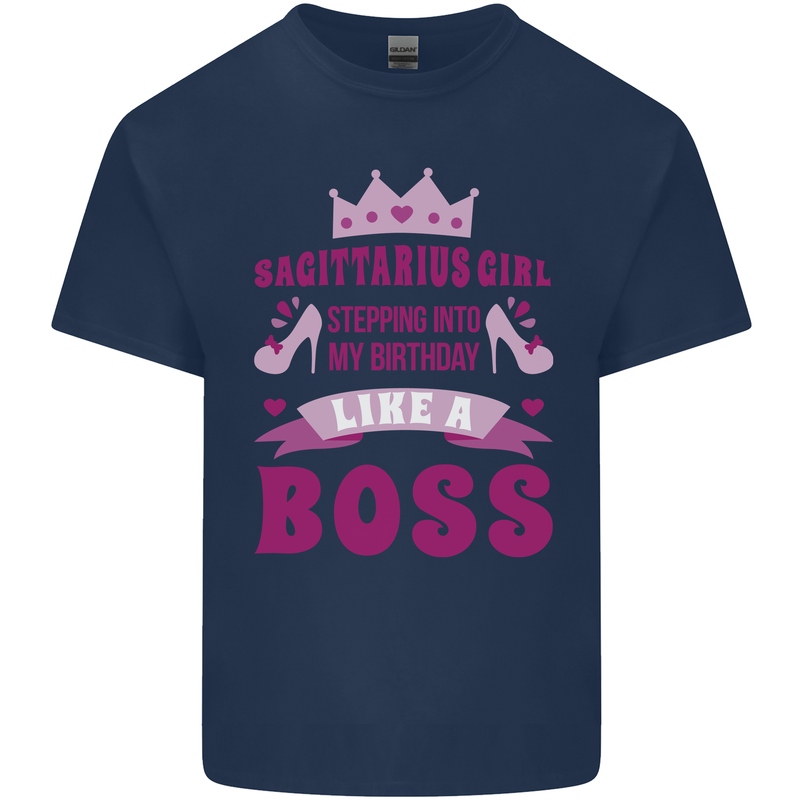 Sagittarius Girl Birthday 21st 30th 40th 50th Kids T-Shirt Childrens Navy Blue