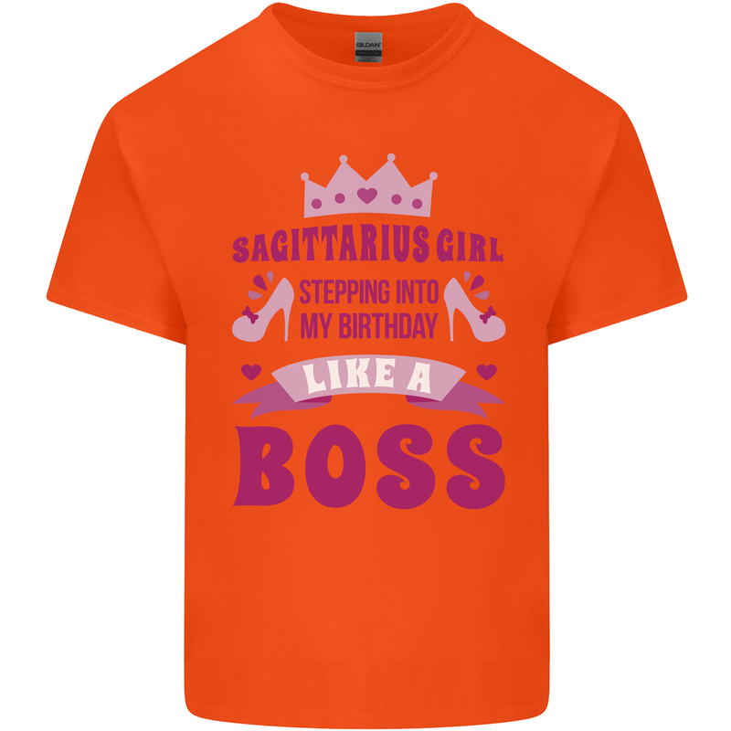 Sagittarius Girl Birthday 21st 30th 40th 50th Kids T-Shirt Childrens Orange