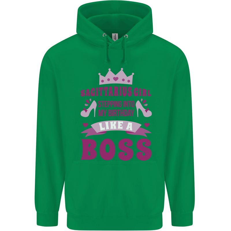 Sagittarius Girl Birthday 21st 30th 40th 50th Mens 80% Cotton Hoodie Irish Green