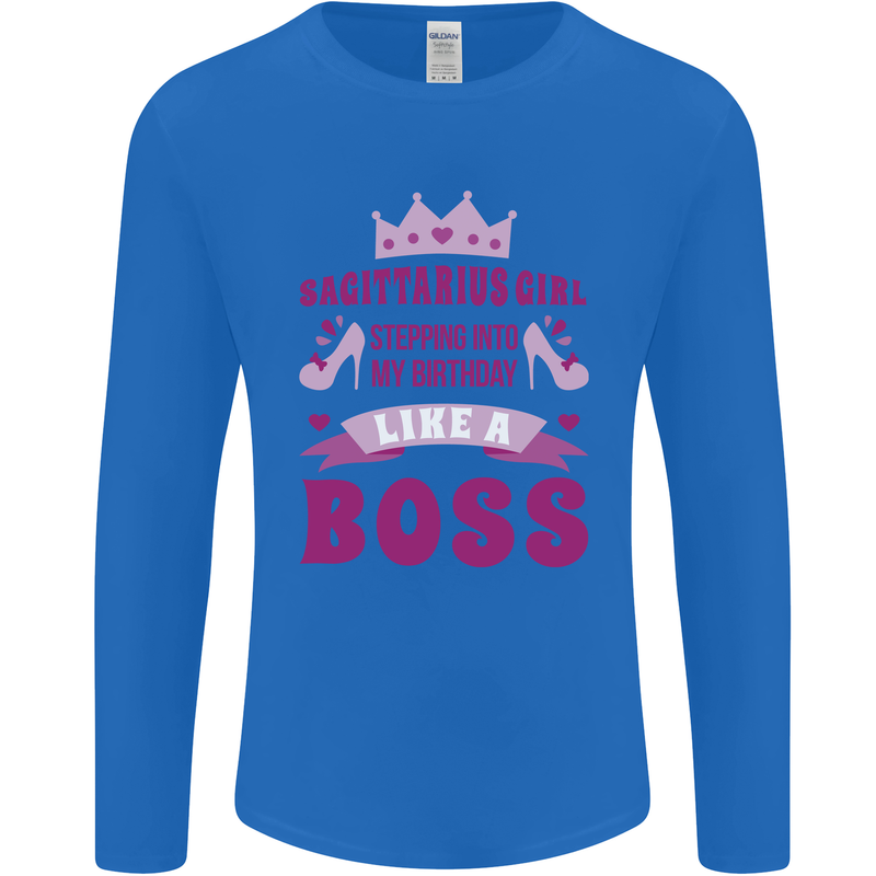 Sagittarius Girl Birthday 21st 30th 40th 50th Mens Long Sleeve T-Shirt Royal Blue
