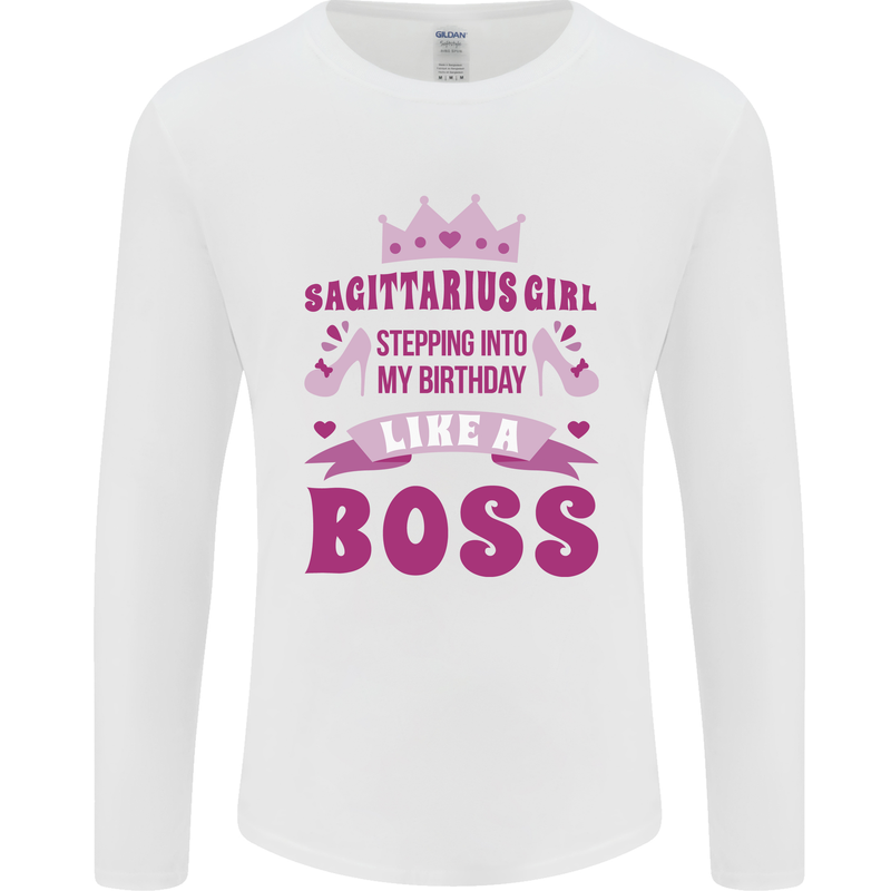 Sagittarius Girl Birthday 21st 30th 40th 50th Mens Long Sleeve T-Shirt White