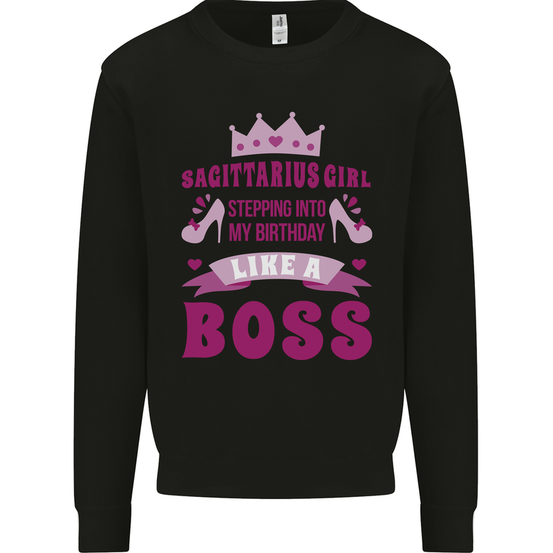 Sagittarius Girl Birthday 21st 30th 40th 50th Mens Sweatshirt Jumper Black