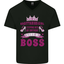Sagittarius Girl Birthday 21st 30th 40th 50th Mens V-Neck Cotton T-Shirt Black