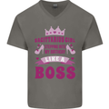 Sagittarius Girl Birthday 21st 30th 40th 50th Mens V-Neck Cotton T-Shirt Charcoal
