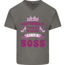 Sagittarius Girl Birthday 21st 30th 40th 50th Mens V-Neck Cotton T-Shirt Charcoal