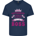 Sagittarius Girl Birthday 21st 30th 40th 50th Mens V-Neck Cotton T-Shirt Navy Blue