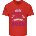 Sagittarius Girl Birthday 21st 30th 40th 50th Mens V-Neck Cotton T-Shirt Red