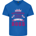 Sagittarius Girl Birthday 21st 30th 40th 50th Mens V-Neck Cotton T-Shirt Royal Blue