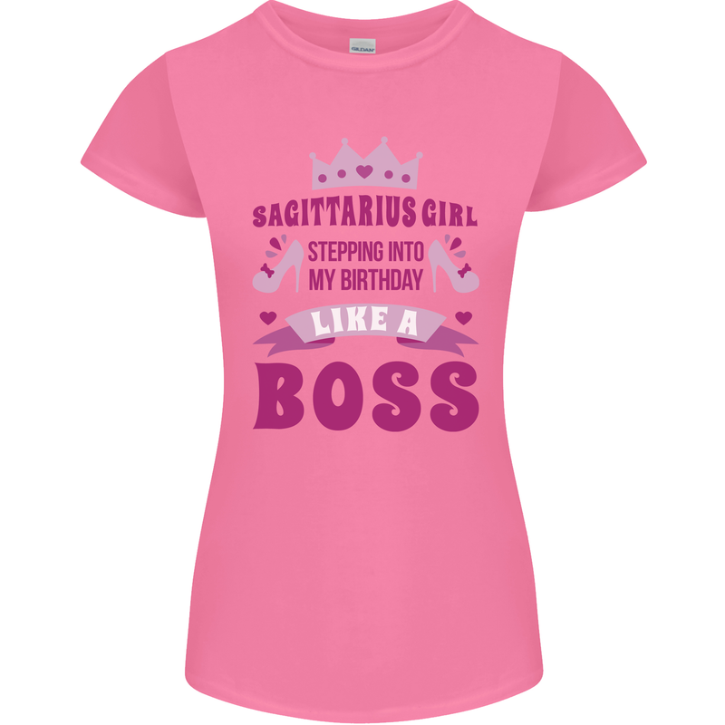 Sagittarius Girl Birthday 21st 30th 40th 50th Womens Petite Cut T-Shirt Azalea