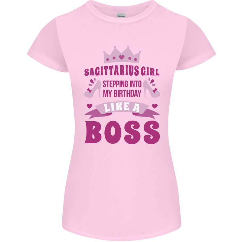 Sagittarius Girl Birthday 21st 30th 40th 50th Womens Petite Cut T-Shirt Light Pink