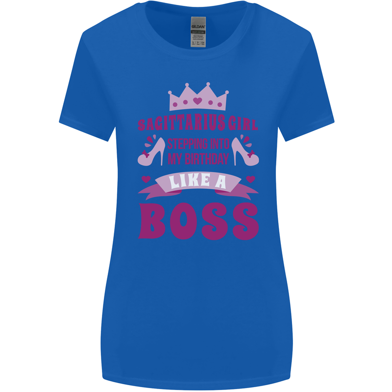 Sagittarius Girl Birthday 21st 30th 40th 50th Womens Wider Cut T-Shirt Royal Blue