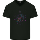 Sagittarius Star Sign Zodiac Astrological Mens V-Neck Cotton T-Shirt Black