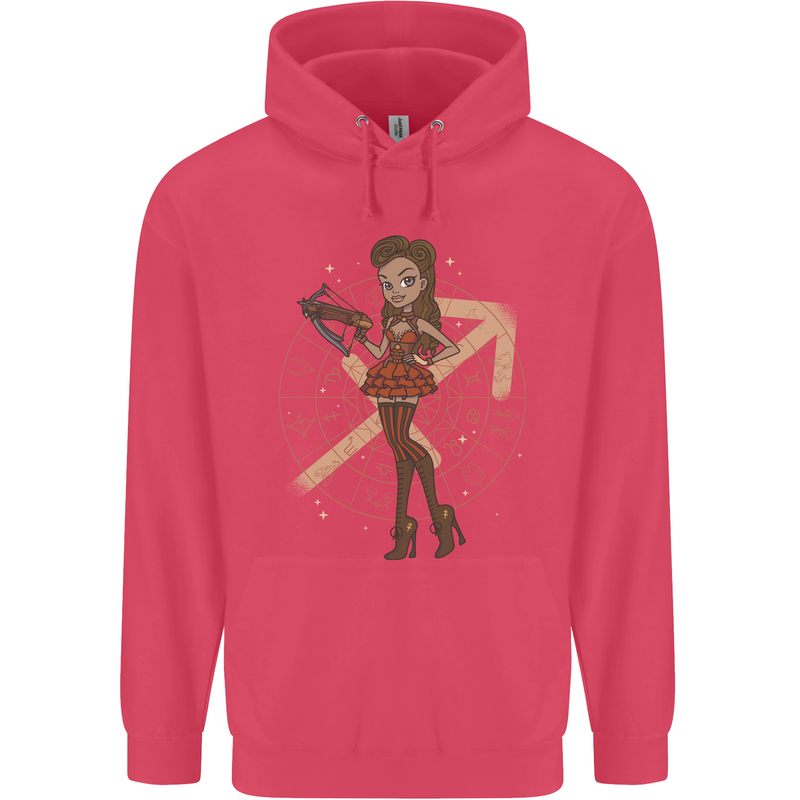 Sagittarius Steampunk Woman Star Sign Childrens Kids Hoodie Heliconia