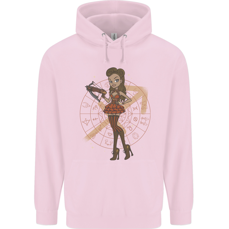 Sagittarius Steampunk Woman Star Sign Childrens Kids Hoodie Light Pink