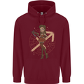 Sagittarius Steampunk Woman Star Sign Childrens Kids Hoodie Maroon