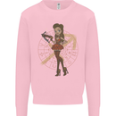Sagittarius Steampunk Woman Star Sign Kids Sweatshirt Jumper Light Pink