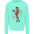 Sagittarius Steampunk Woman Star Sign Kids Sweatshirt Jumper Peppermint