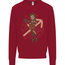 Sagittarius Steampunk Woman Star Sign Kids Sweatshirt Jumper Red