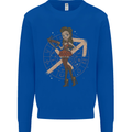 Sagittarius Steampunk Woman Star Sign Kids Sweatshirt Jumper Royal Blue