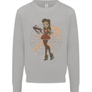 Sagittarius Steampunk Woman Star Sign Kids Sweatshirt Jumper Sports Grey
