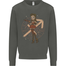 Sagittarius Steampunk Woman Star Sign Kids Sweatshirt Jumper Storm Grey