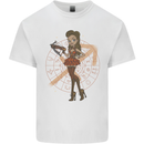 Sagittarius Steampunk Woman Star Sign Kids T-Shirt Childrens White