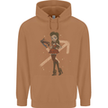 Sagittarius Steampunk Woman Star Sign Mens 80% Cotton Hoodie Caramel Latte