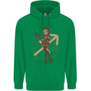 Sagittarius Steampunk Woman Star Sign Mens 80% Cotton Hoodie Irish Green
