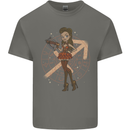 Sagittarius Steampunk Woman Star Sign Mens Cotton T-Shirt Tee Top Charcoal