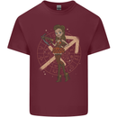 Sagittarius Steampunk Woman Star Sign Mens Cotton T-Shirt Tee Top Maroon