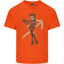 Sagittarius Steampunk Woman Star Sign Mens Cotton T-Shirt Tee Top Orange