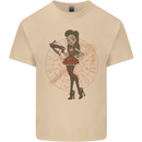 Sagittarius Steampunk Woman Star Sign Mens Cotton T-Shirt Tee Top Sand