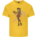Sagittarius Steampunk Woman Star Sign Mens Cotton T-Shirt Tee Top Yellow
