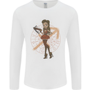 Sagittarius Steampunk Woman Star Sign Mens Long Sleeve T-Shirt White