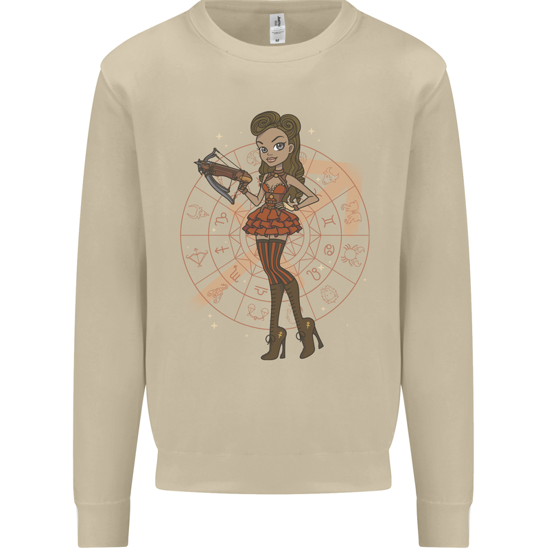Sagittarius Steampunk Woman Star Sign Mens Sweatshirt Jumper Sand