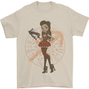 Sagittarius Steampunk Woman Star Sign Mens T-Shirt 100% Cotton Sand