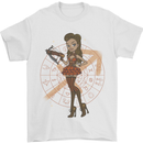 Sagittarius Steampunk Woman Star Sign Mens T-Shirt 100% Cotton White