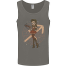 Sagittarius Steampunk Woman Star Sign Mens Vest Tank Top Charcoal