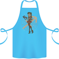 Sagittarius Steampunk Woman Zodiac Cotton Apron 100% Organic Turquoise