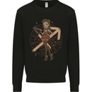 Sagittarius Steampunk Woman Zodiac Kids Sweatshirt Jumper Black