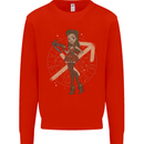 Sagittarius Steampunk Woman Zodiac Kids Sweatshirt Jumper Bright Red
