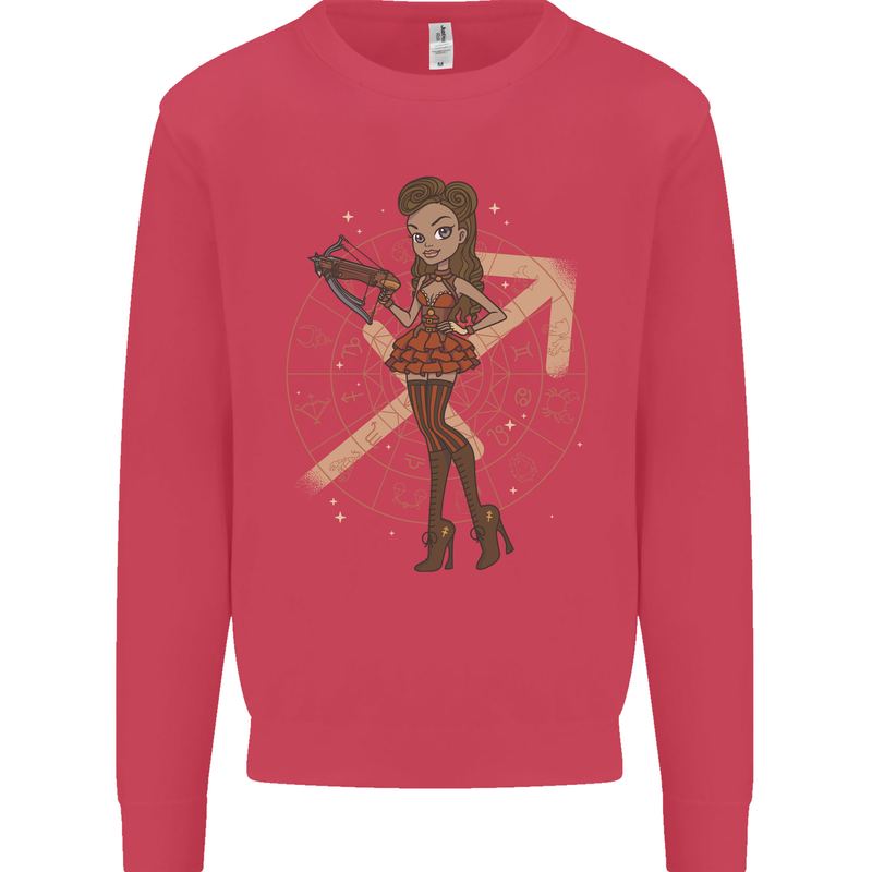 Sagittarius Steampunk Woman Zodiac Kids Sweatshirt Jumper Heliconia