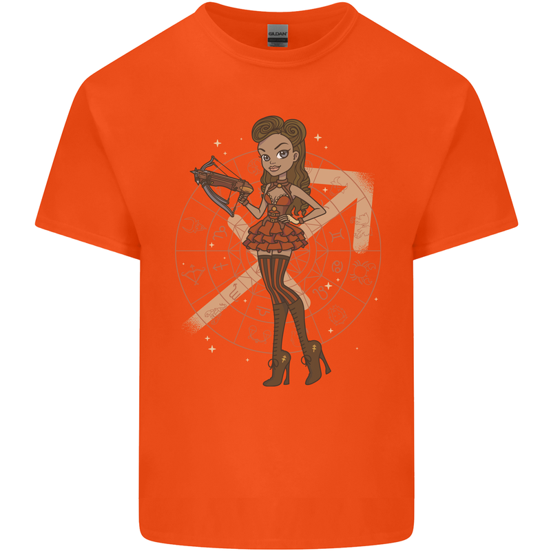 Sagittarius Steampunk Woman Zodiac Kids T-Shirt Childrens Orange
