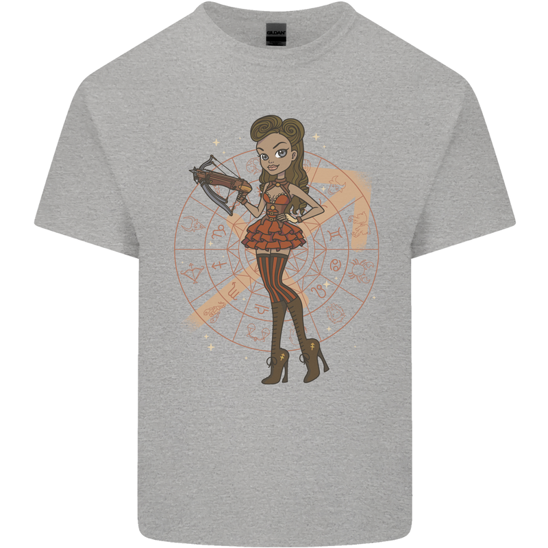 Sagittarius Steampunk Woman Zodiac Kids T-Shirt Childrens Sports Grey